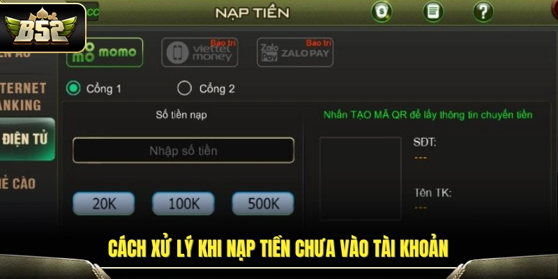 Hướng dẫn khắc phục lỗi tiền chưa cập nhật